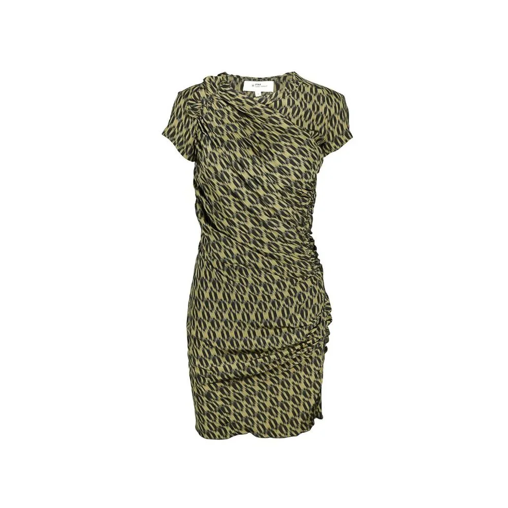 ISABEL MARANT Etoile 100% Silk Ruched Leopard Print Dress - Picture 9 of 13